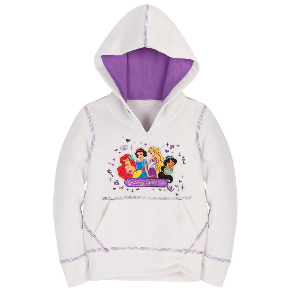 White Pullover Disney Princess Hoodie for Girls