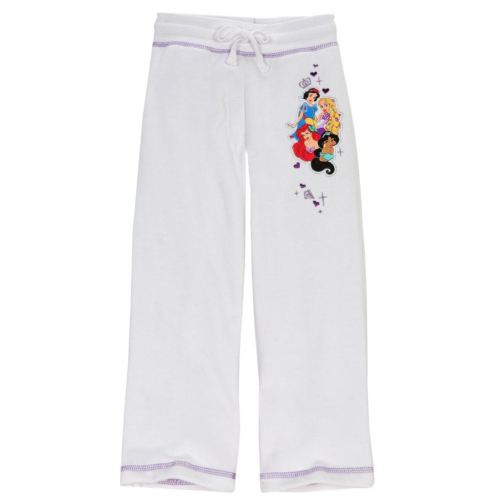 White Disney Princess Fleece Pants for Girls