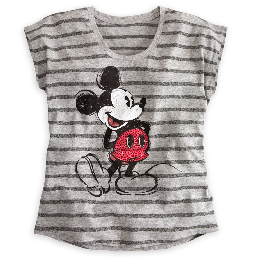 Mickey Mouse Rhinestone Tee for Women