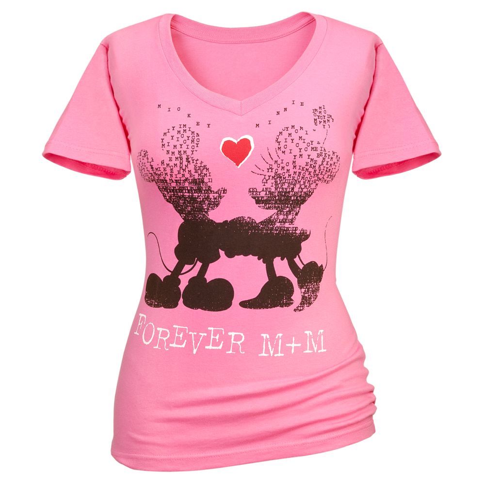 V-Neck ''Forever M+M'' Minnie and Mickey Mouse Tee for Women
