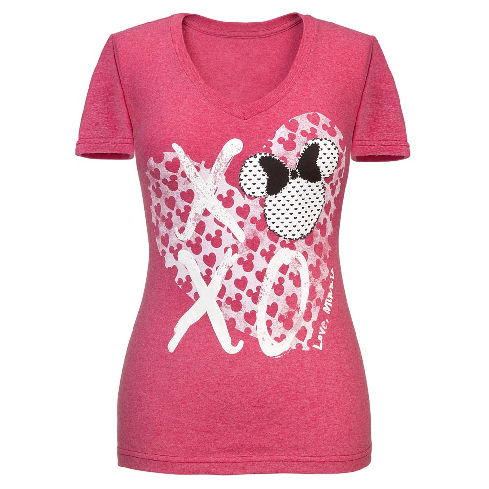 V-Neck XOXO Love Minnie Mouse Tee for Women