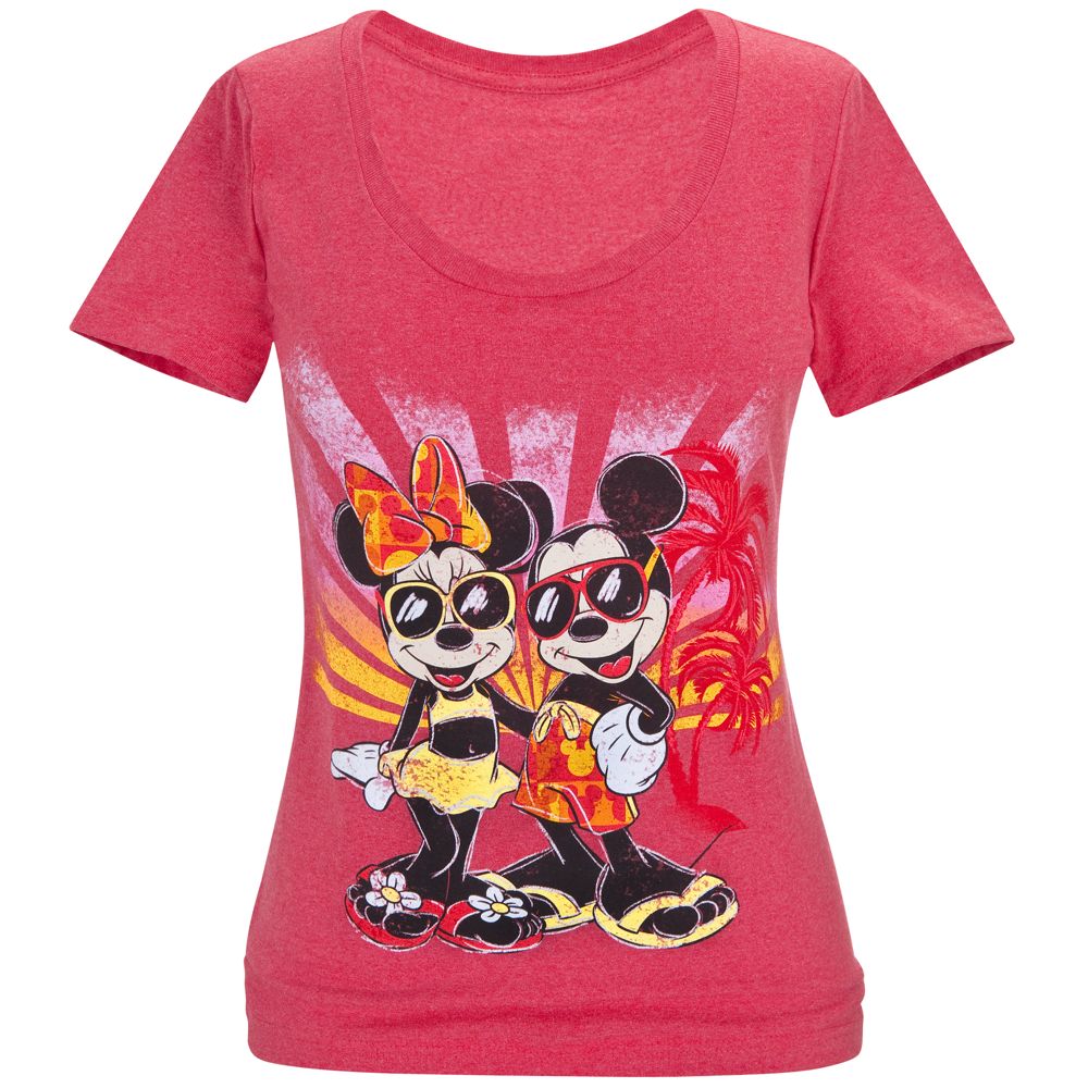 Summer Brights Minnie and Mickey Mouse Tee for Women