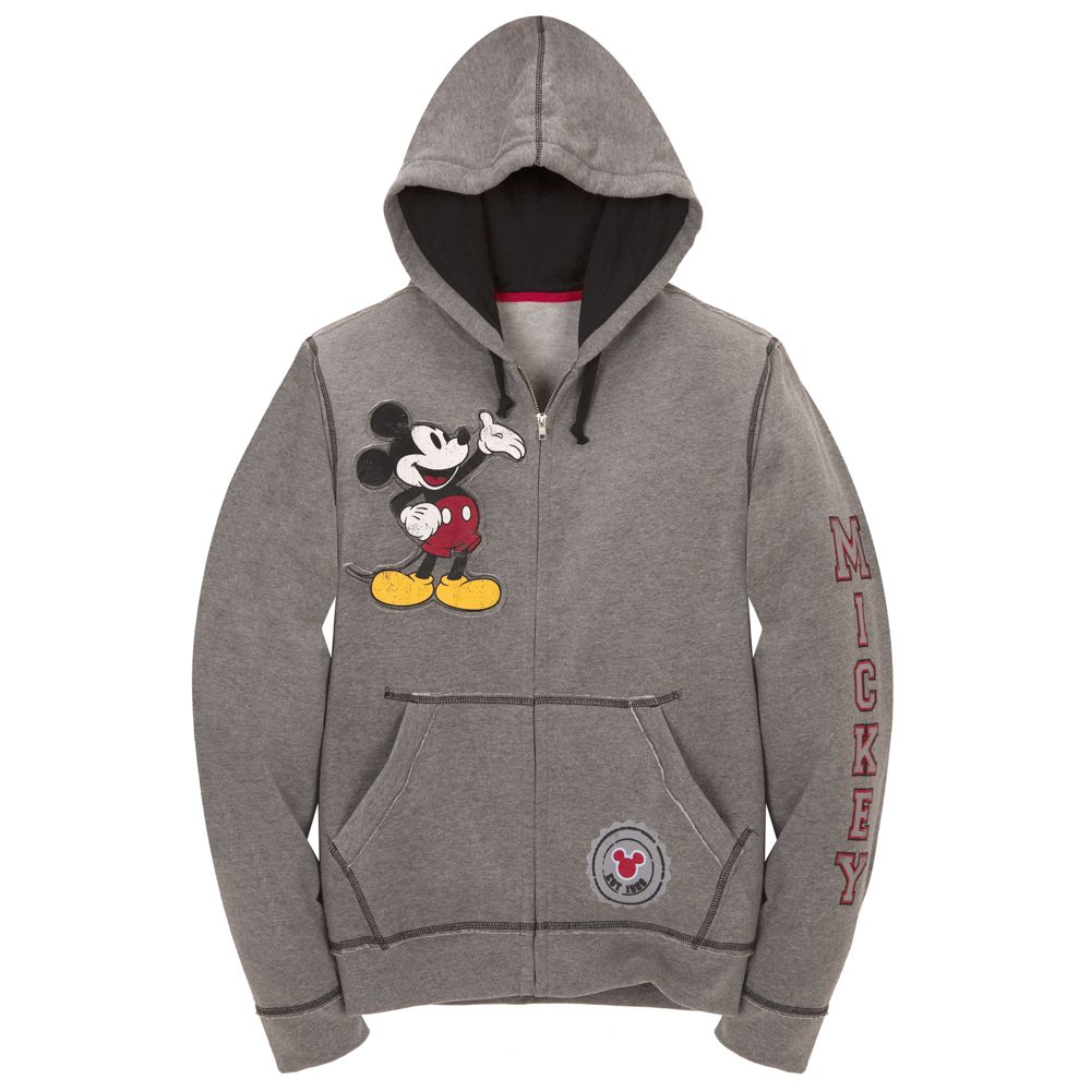 Zip Fleece Mickey Mouse Hoodie for Men