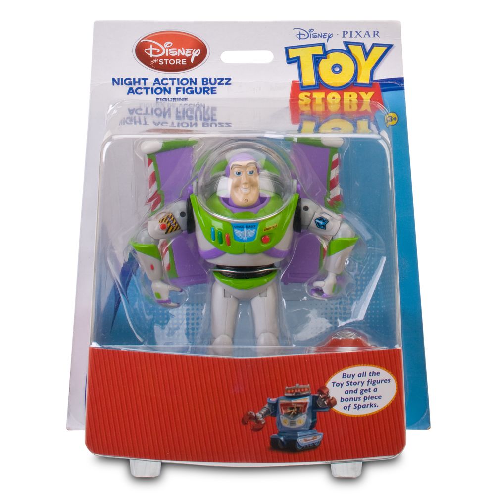 Night Action Toy Story Buzz Lightyear Action Figure -- 7'' H -- With Build Sparks Part
