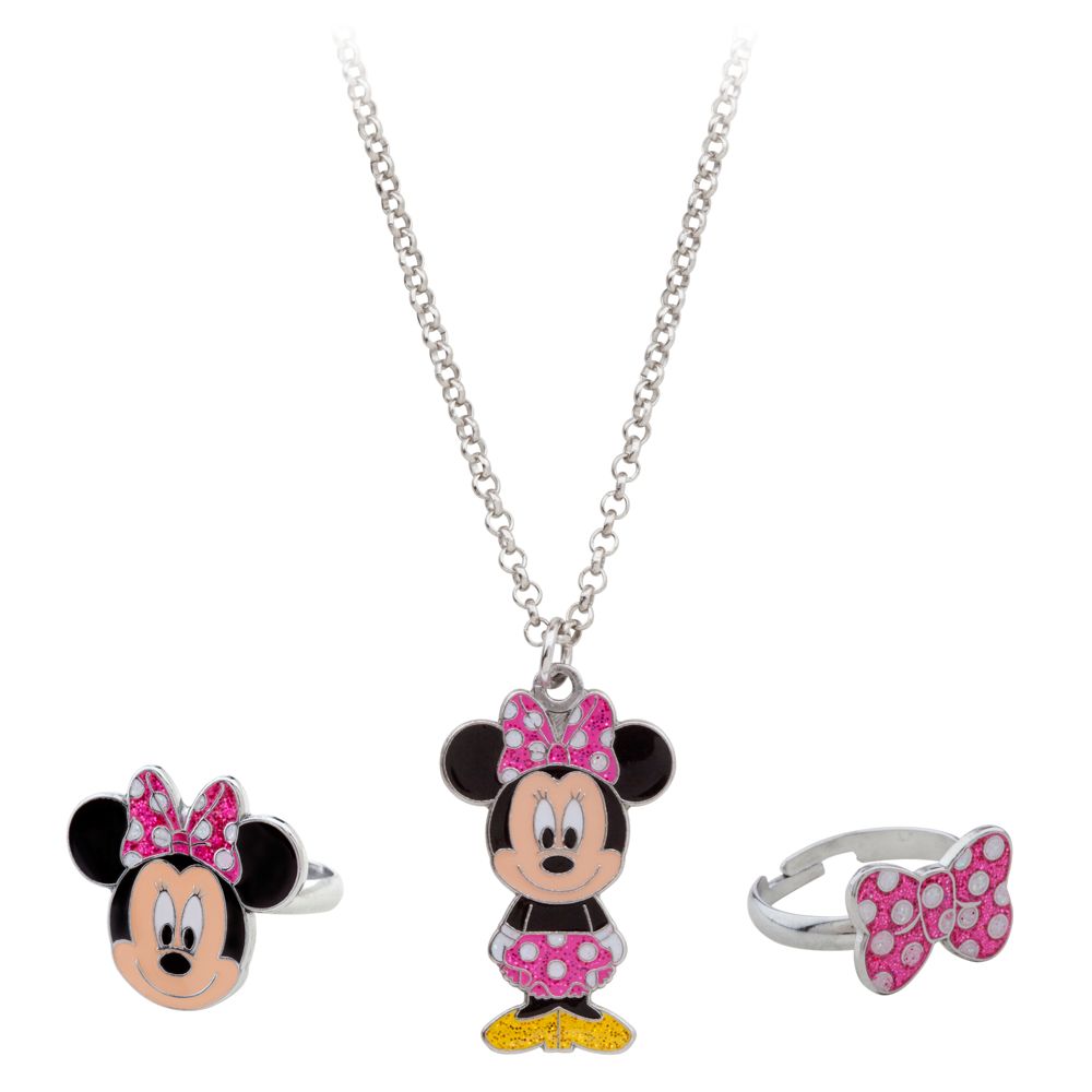Minnie Mouse Necklace and Rings Set