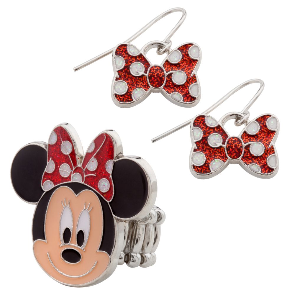 Minnie Mouse Ring and Earrings Set