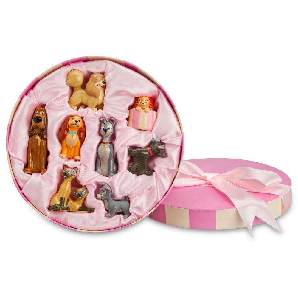 Limited Edition Disney Store 25th Anniversary Lady and the Tramp Figurine Set -- 8-Pc.