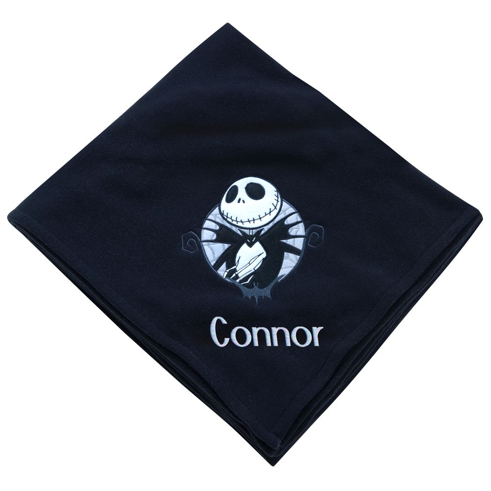 Personalizable Jack Skellington Fleece Throw Blanket