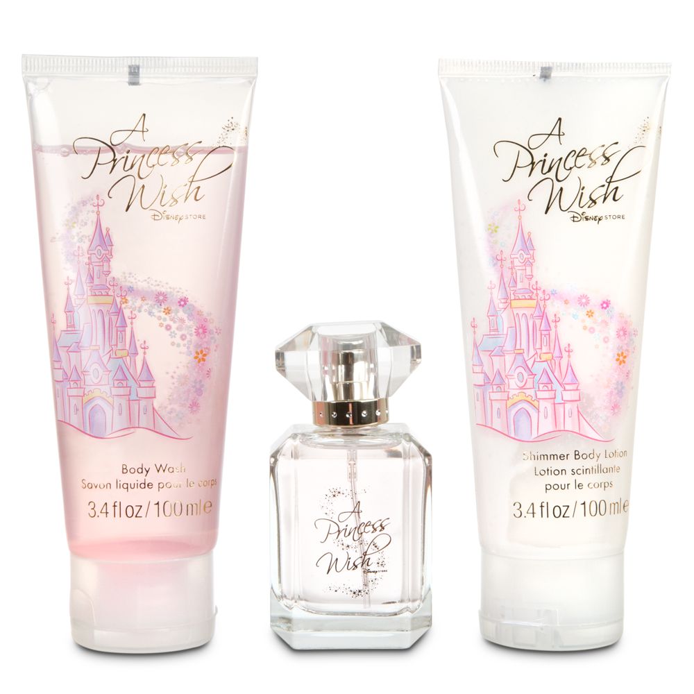 A Princess Wish Disney Store Shimmer Body Lotion, Eau De Toilette, and Body Wash Boxed Set -- 3-Pc.