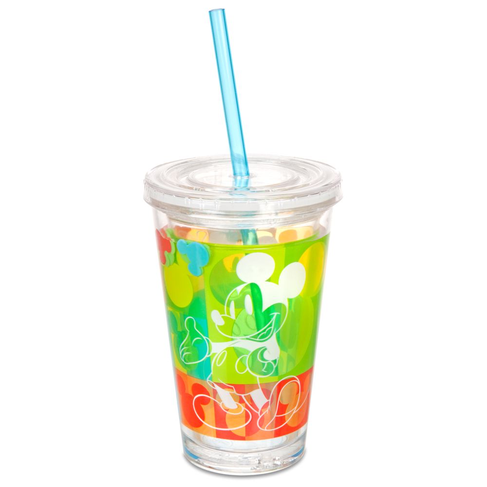 Summer Brights Mickey Mouse Tumbler with Straw -- Small