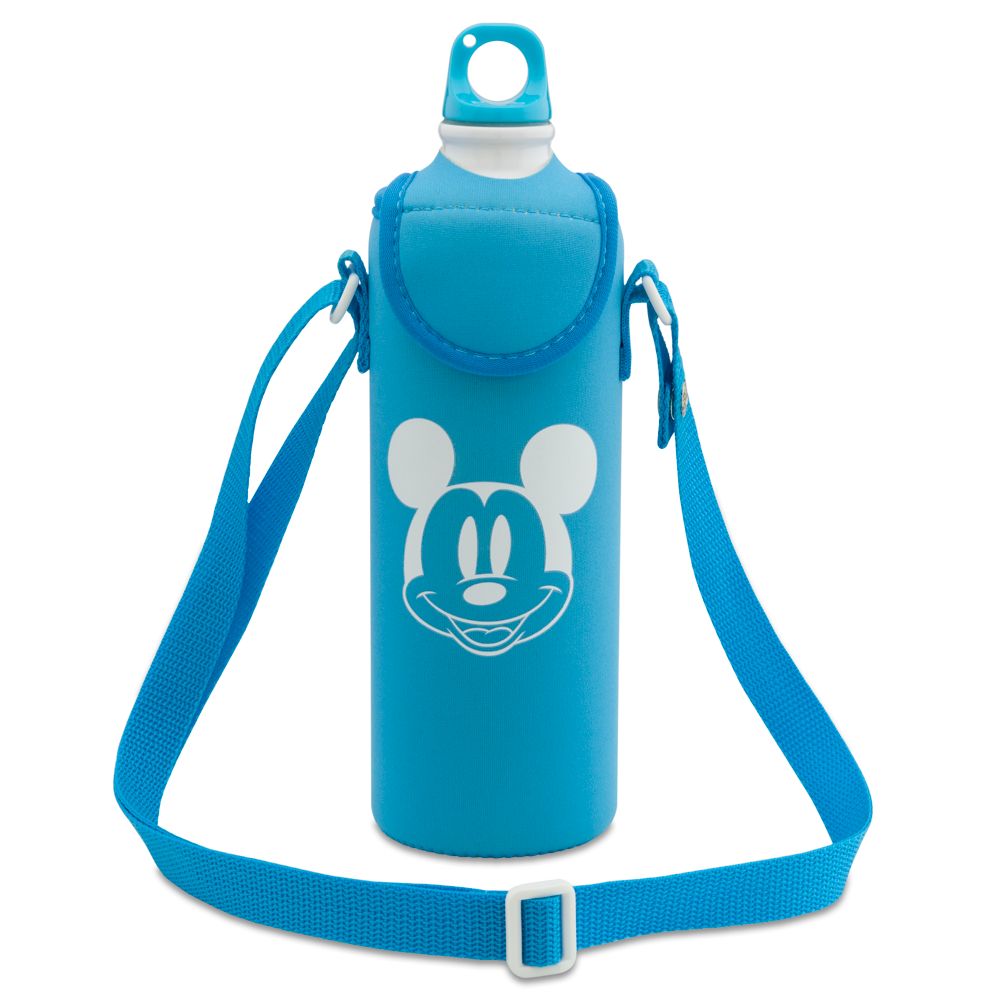 Summer Brights Mickey Mouse Aluminum Water Bottle with Neoprene Cover -- Blue
