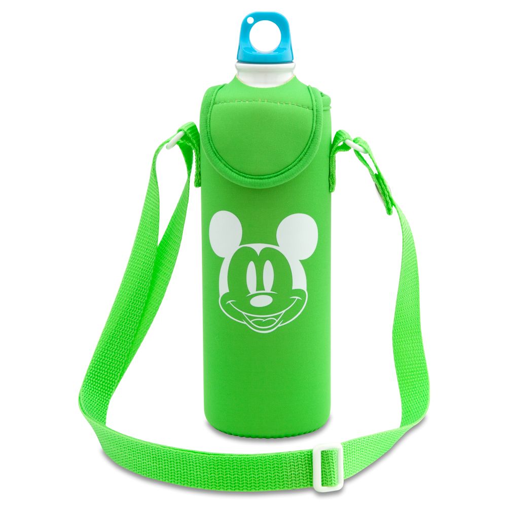 Summer Brights Mickey Mouse Aluminum Water Bottle with Neoprene Cover -- Green