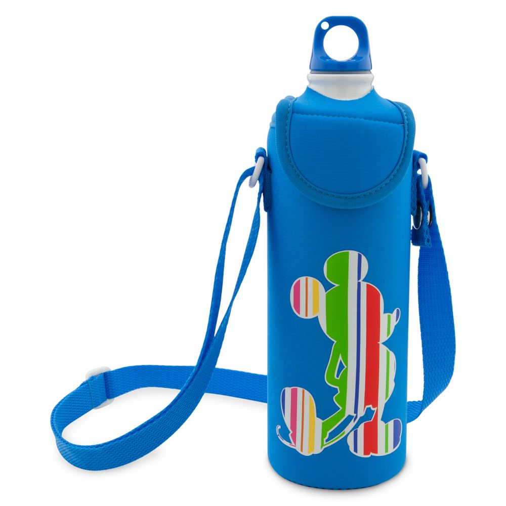 Mickey Mouse Water Bottle with Neoprene Cover - Summer Fun - Blue
