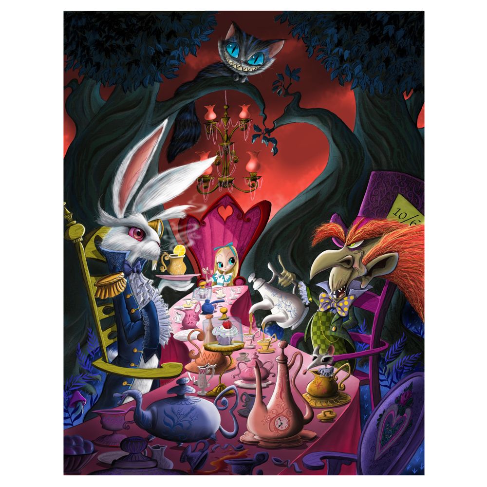 ''Mad Tea Party Reunion'' Alice in Wonderland Gicl&eacute;e on Canvas