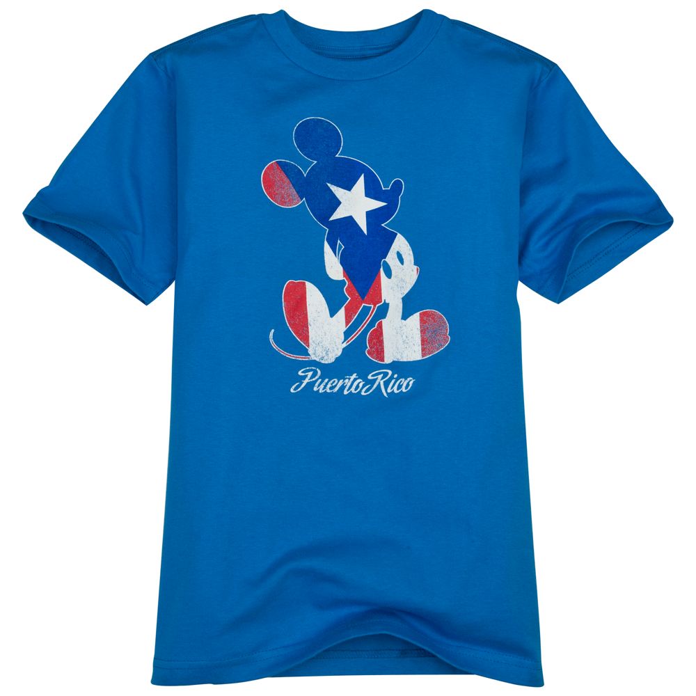 Puerto Rico Flag Mickey Mouse Tee for Boys