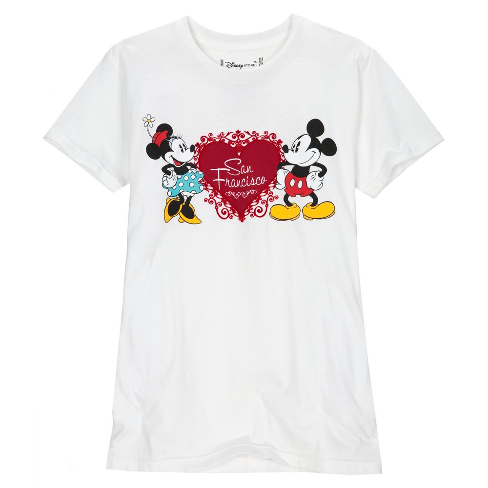 San Francisco Heart Minnie and Mickey Mouse Tee for Women -- Made With Organic Cotton