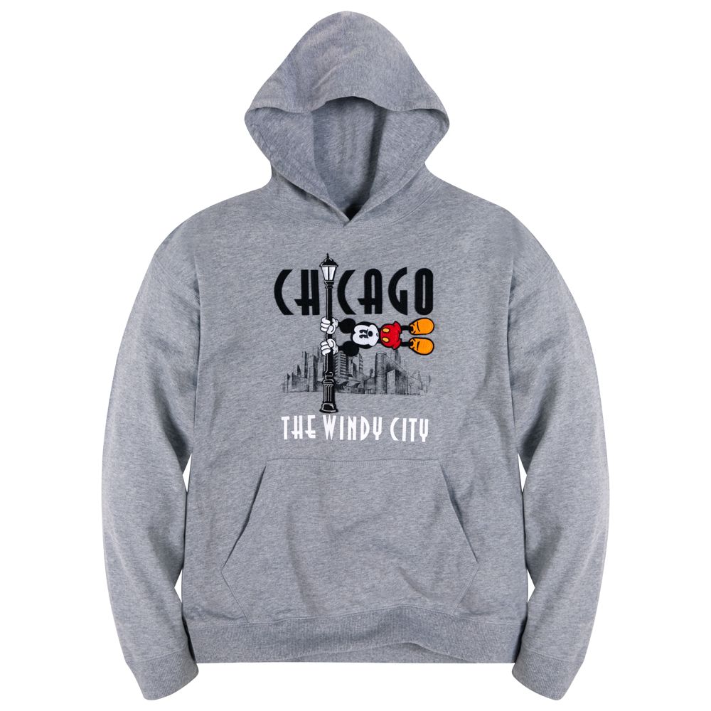 Pullover Fleece Chicago Windy City Mickey Mouse Hoodie for Adults