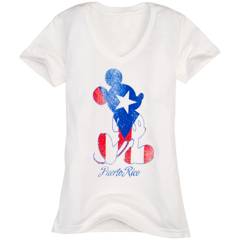 Puerto Rico Flag Mickey Mouse Tee for Women