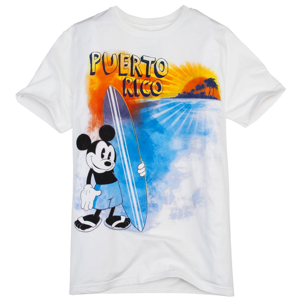 Puerto Rico Surfer Mickey Mouse Tee for Men