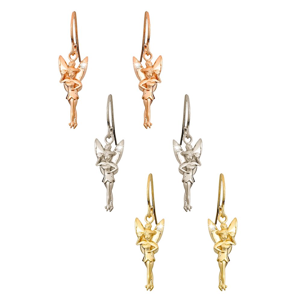 Diamond Tinker Bell Earrings -- 14 Karat