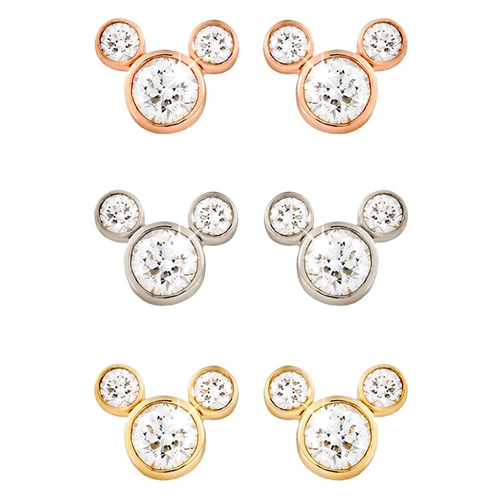 Diamond Icon Mickey Mouse Earrings: Medium -- 18 Karat