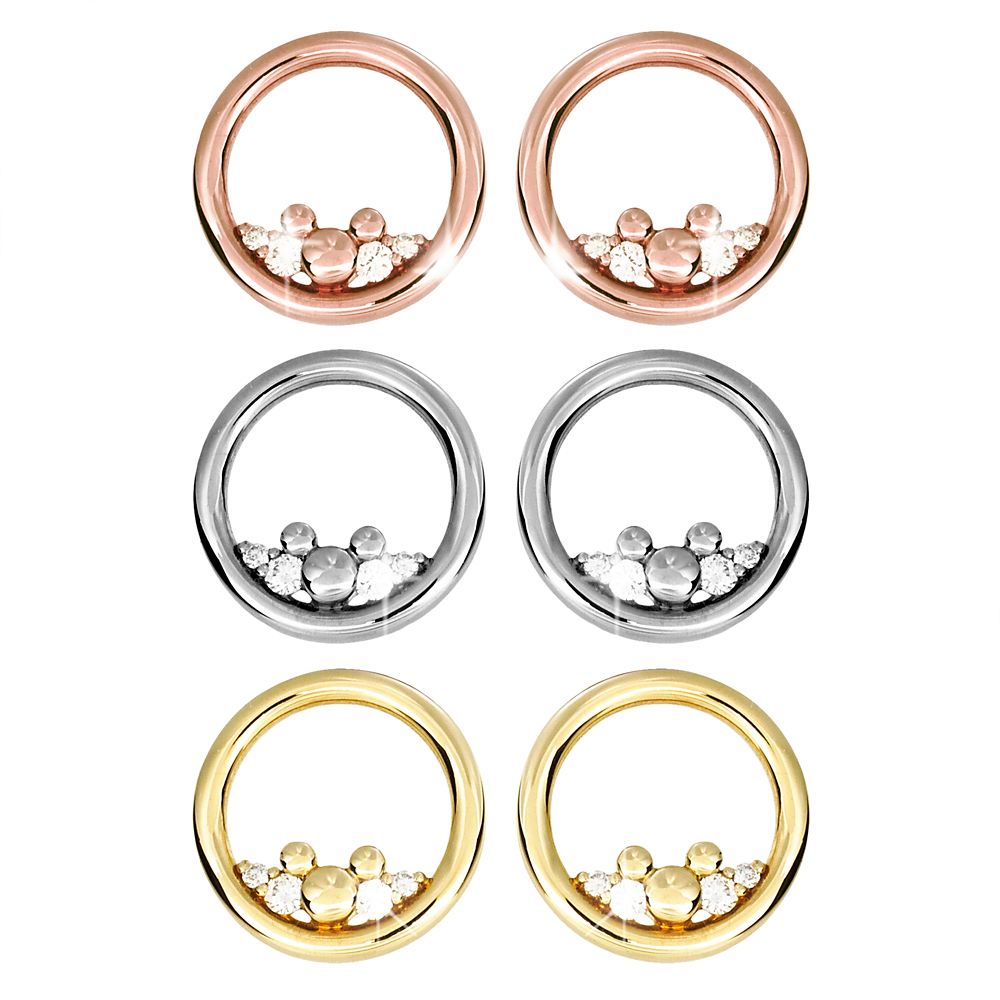 Mickey Mouse Icon Diamond Post Earrings