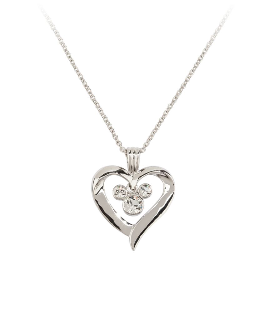 Mickey Mouse Icon and Heart Necklace by Arribas