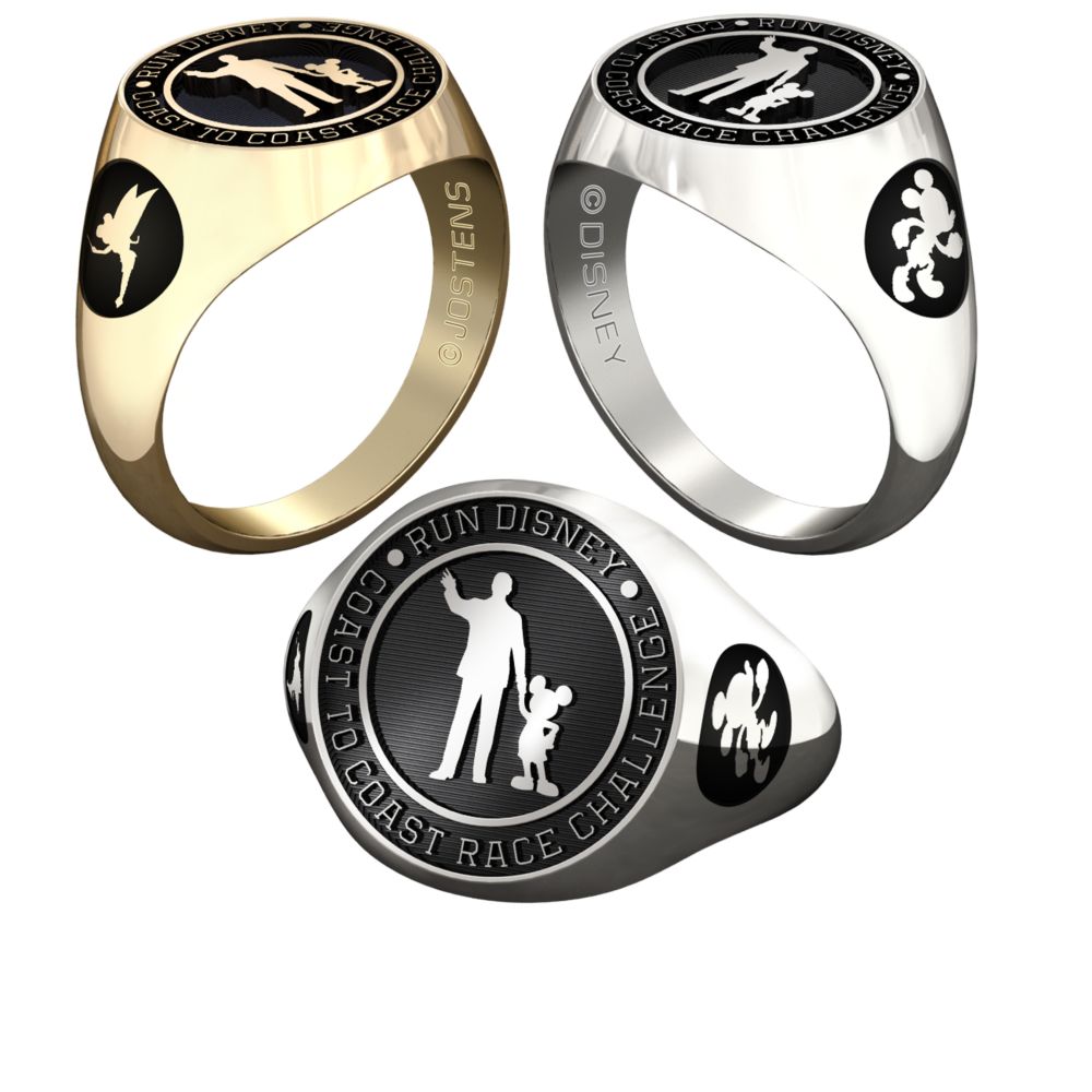Mickey Mouse and Tinker Bell RunDisney Ring for Men by Jostens - Personalizable