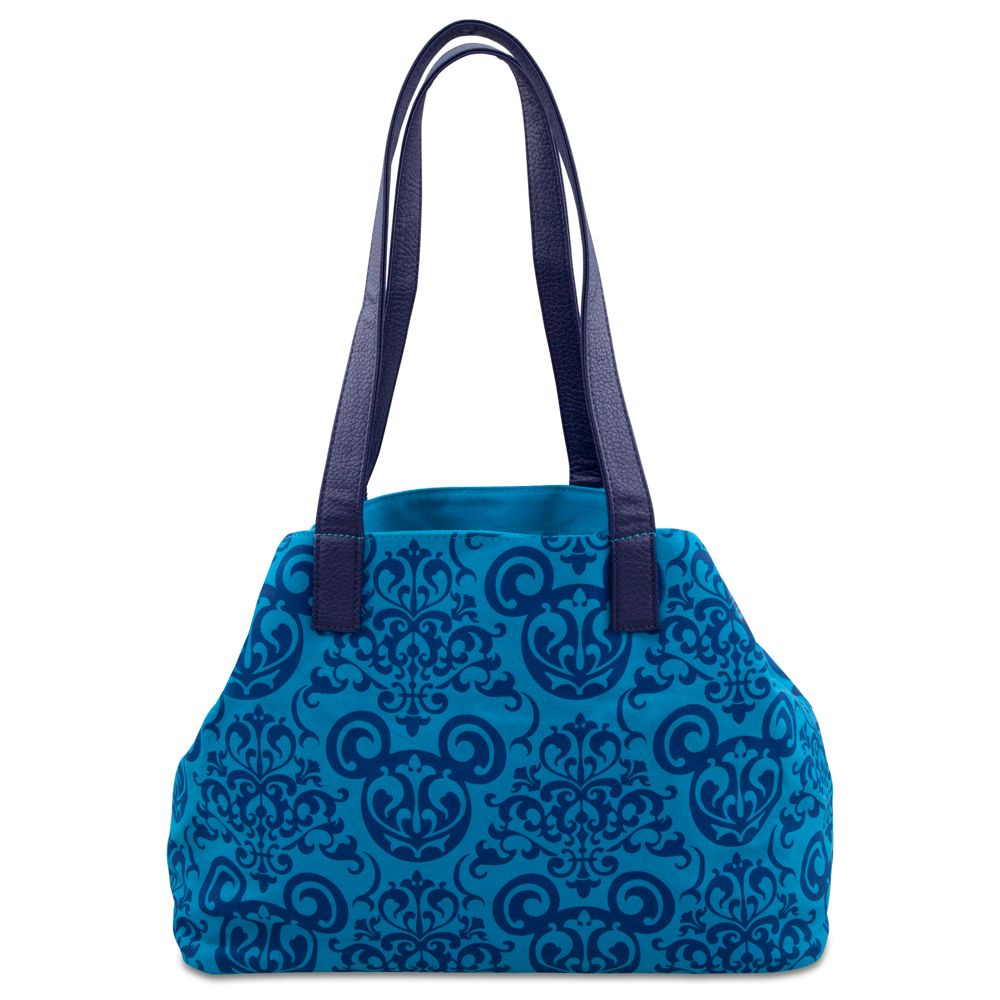Damask Wallpaper Tote Bag -- Blue