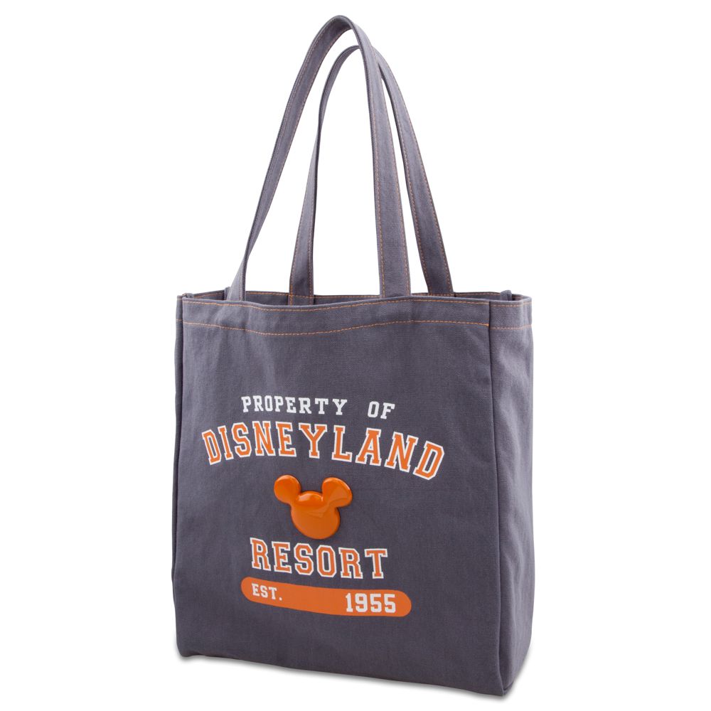 Enamel Disneyland Mickey Mouse Tote Bag -- Gray and Orange
