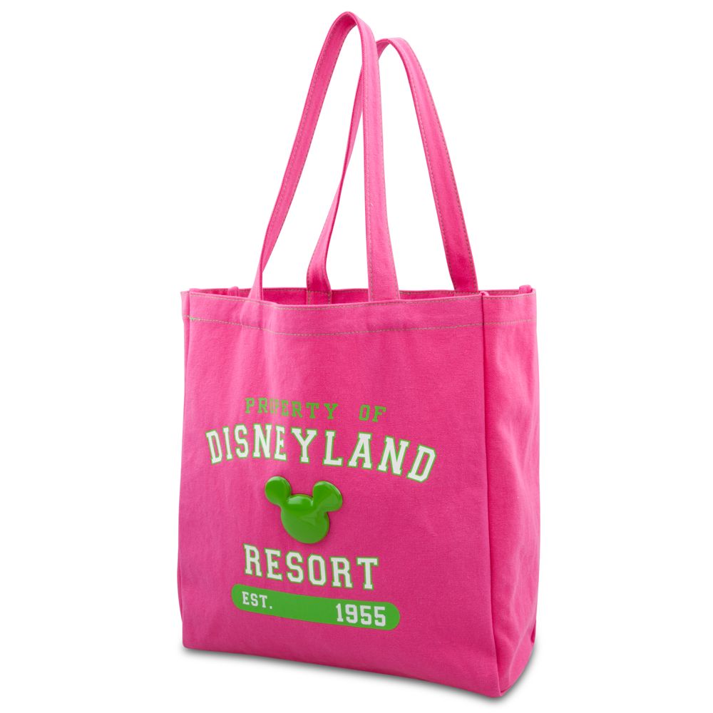 Enamel Disneyland Mickey Mouse Tote Bag -- Pink and Green