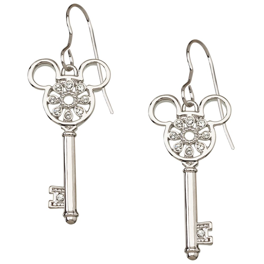 Crystal Key Mickey Mouse Earrings by Arribas -- Flower