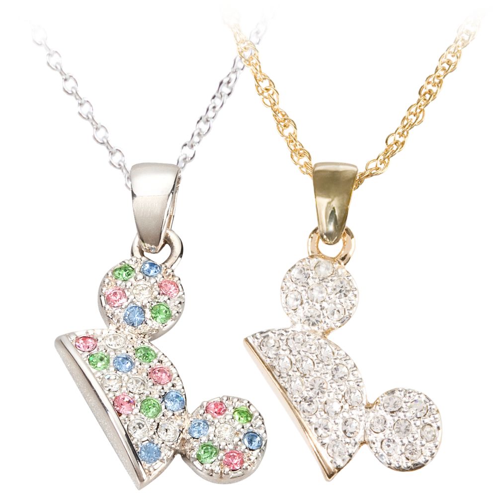 Pav&eacute; Mickey Mouse Ear Hat Necklace