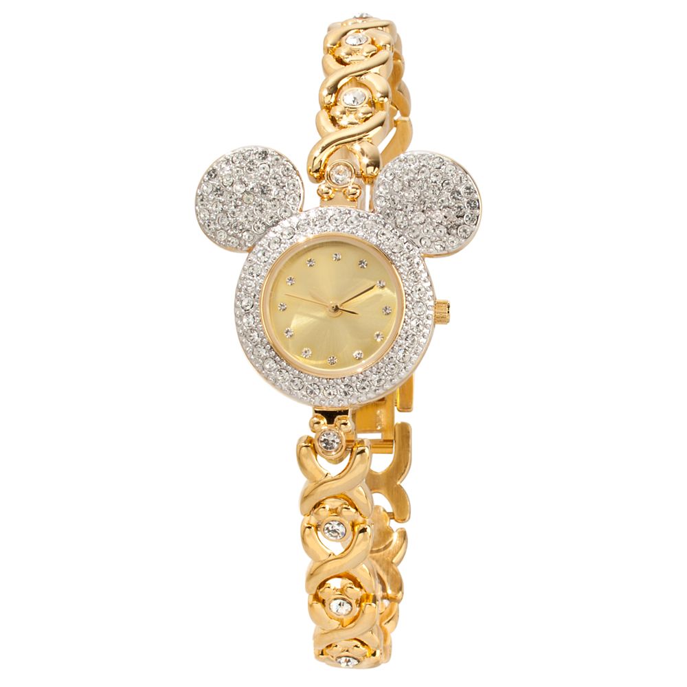 Pav&eacute; Crystal Bezel Mickey Mouse Watch for Women