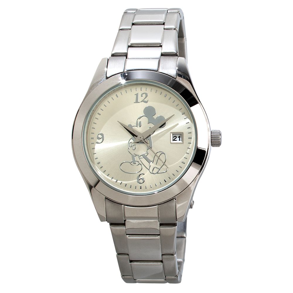 Silver Metal-Link Mickey Mouse Watch