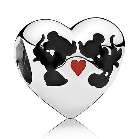 Mickey and Minnie Mouse ''Minnie &amp; Mickey Kiss'' Charm by PANDORA