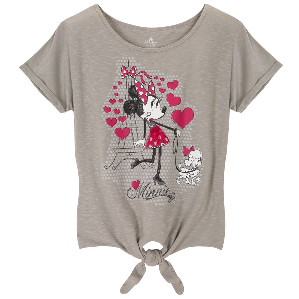 Knotted Hem Ooh La La Minnie Mouse Tee for Women