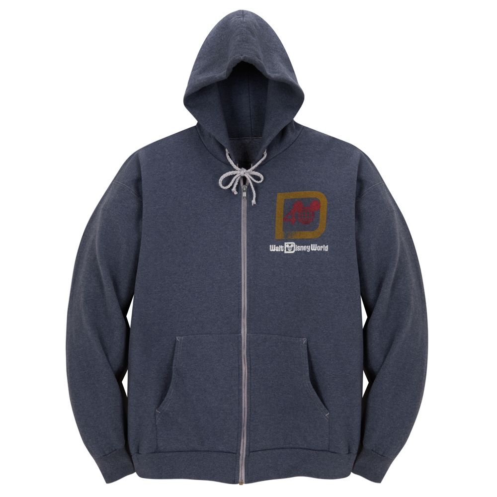 Navy Zip 40th Anniversary Mickey Mouse Hoodie for Adults