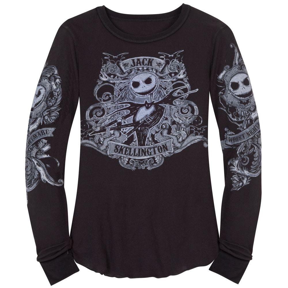 Glittering Thermal Jack Skellington Top for Women