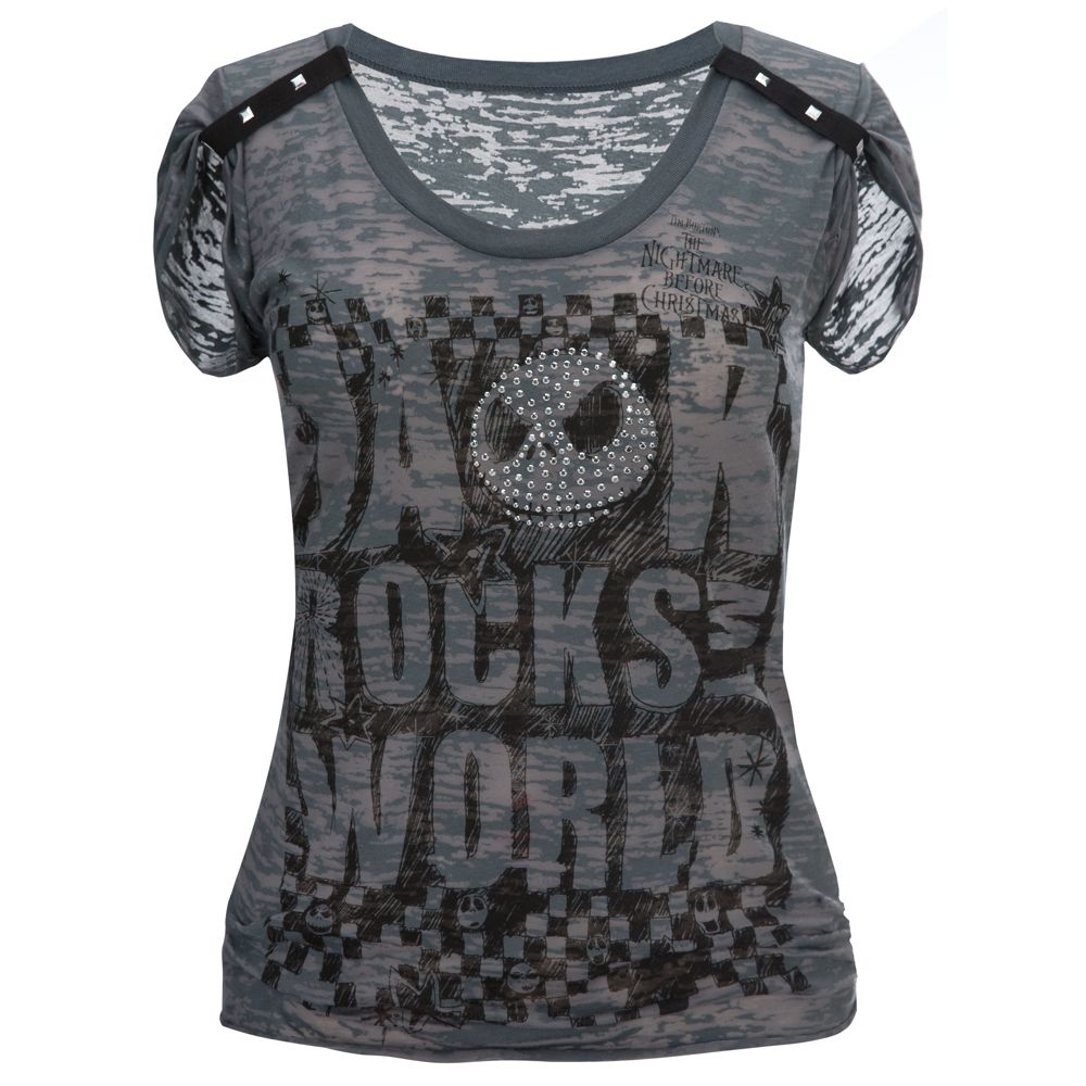 Burnout ''Jack Rocks My World'' Jack Skellington Tee for Women