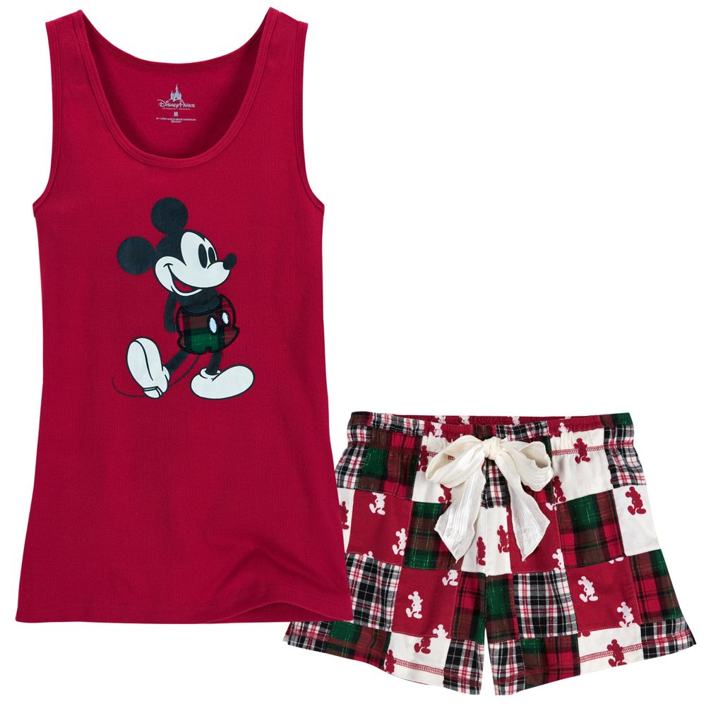 Holiday Mickey Mouse Tank Top and Shorts Sleep Set -- 2-Pc.