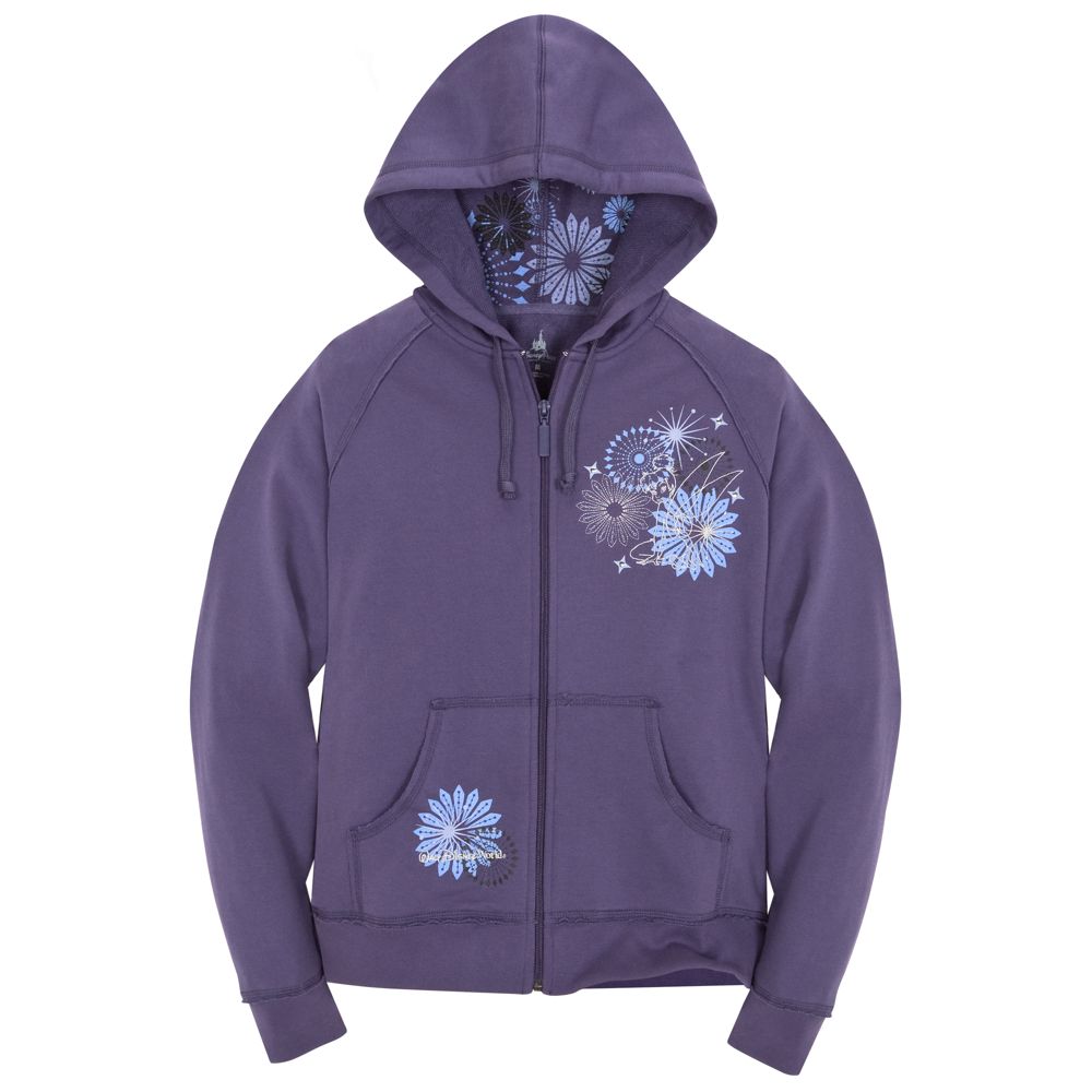 Outline Zip Fleece Tinker Bell Hoodie for Women