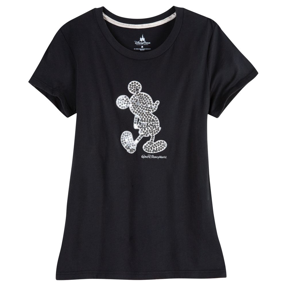 Sequin Mickey Mouse Tee for Women