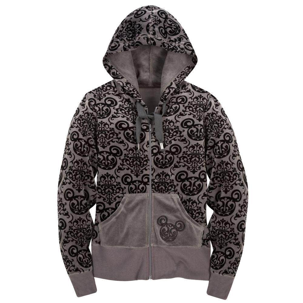 Velour Filigree Mickey Mouse Hoodie for Women