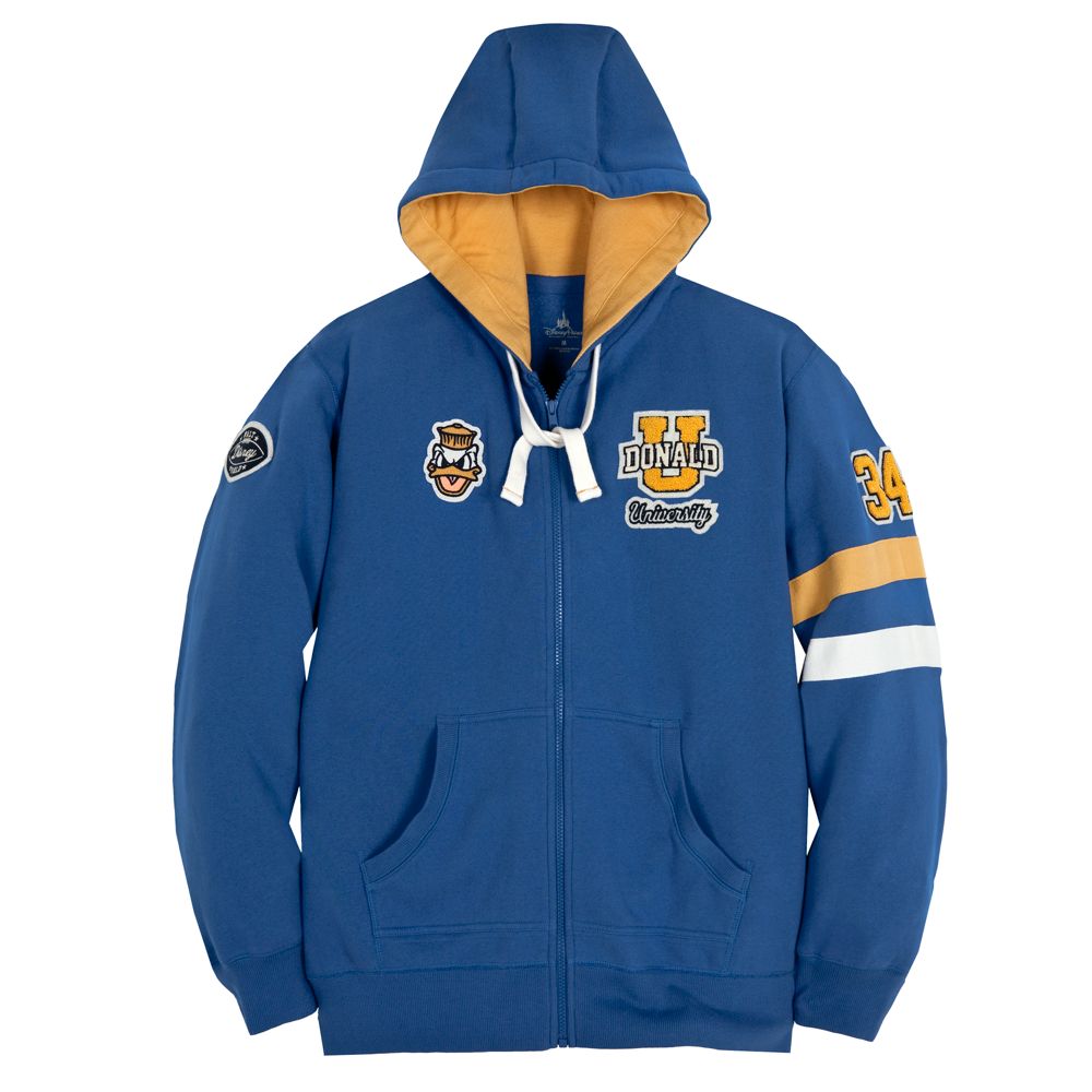 Zip Fleece Mascot Donald Duck Hoodie for Men