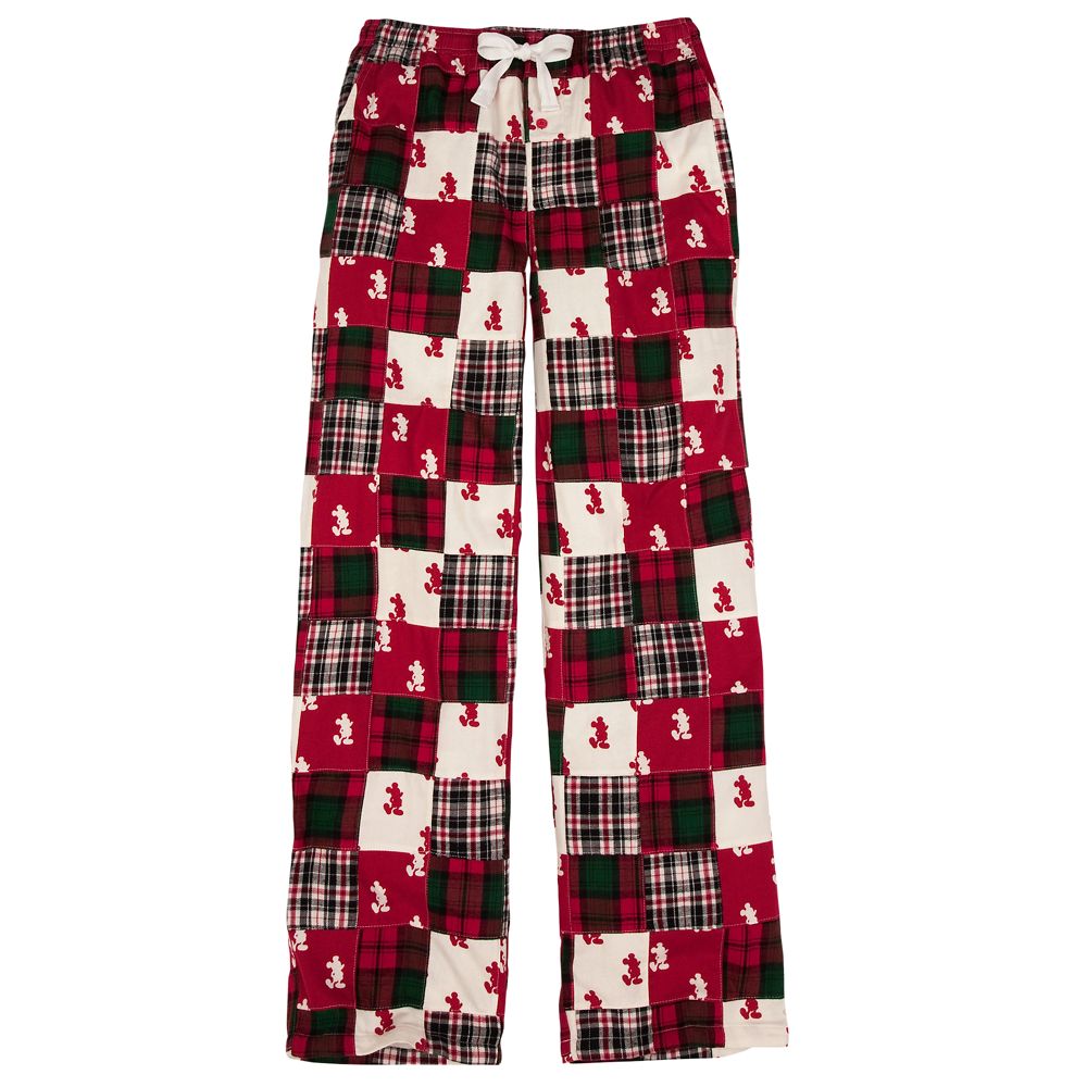 Flannel Patchwork Mickey Mouse Lounge Pants for Men