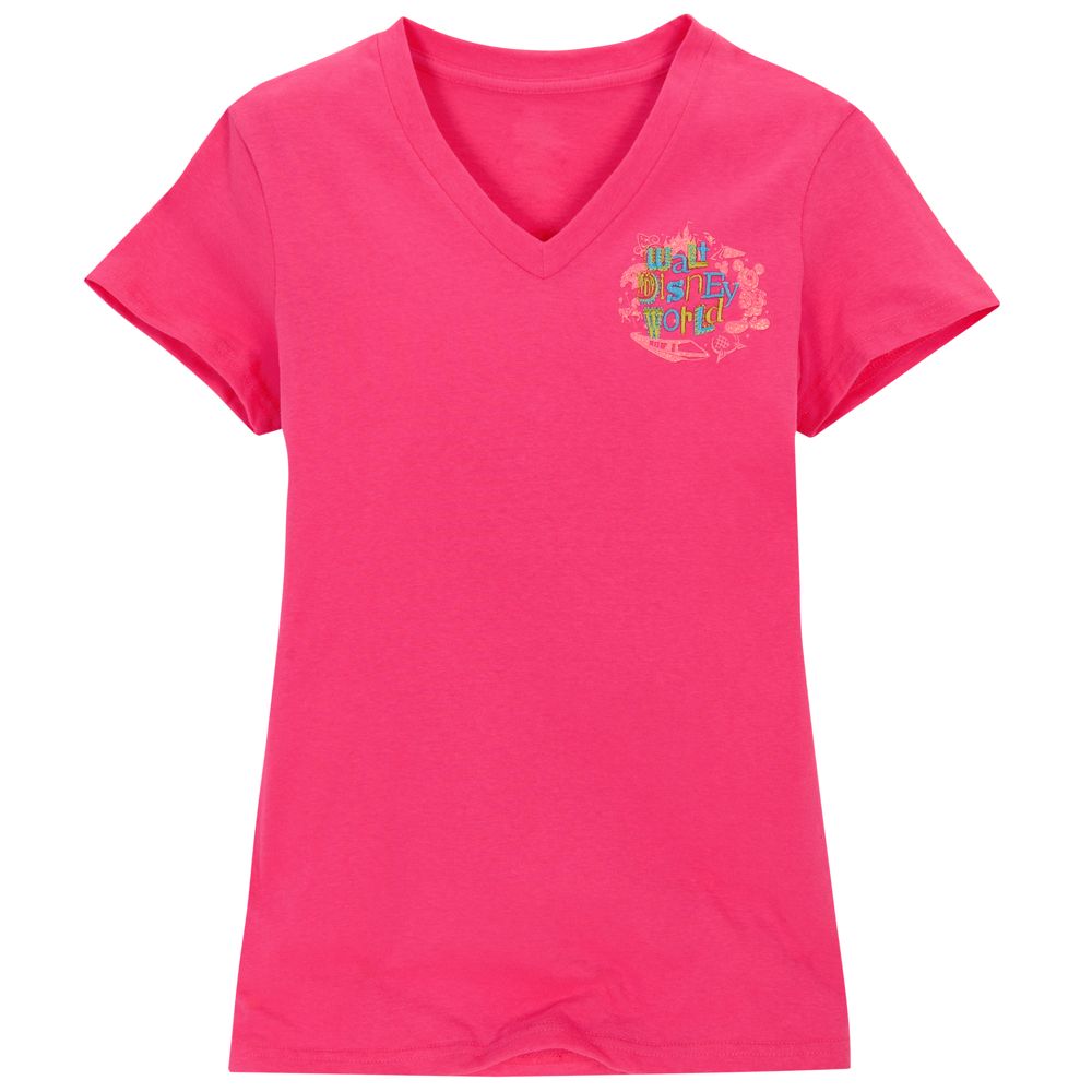 V-Neck Storybook Walt Disney World Tee for Women -- Pink