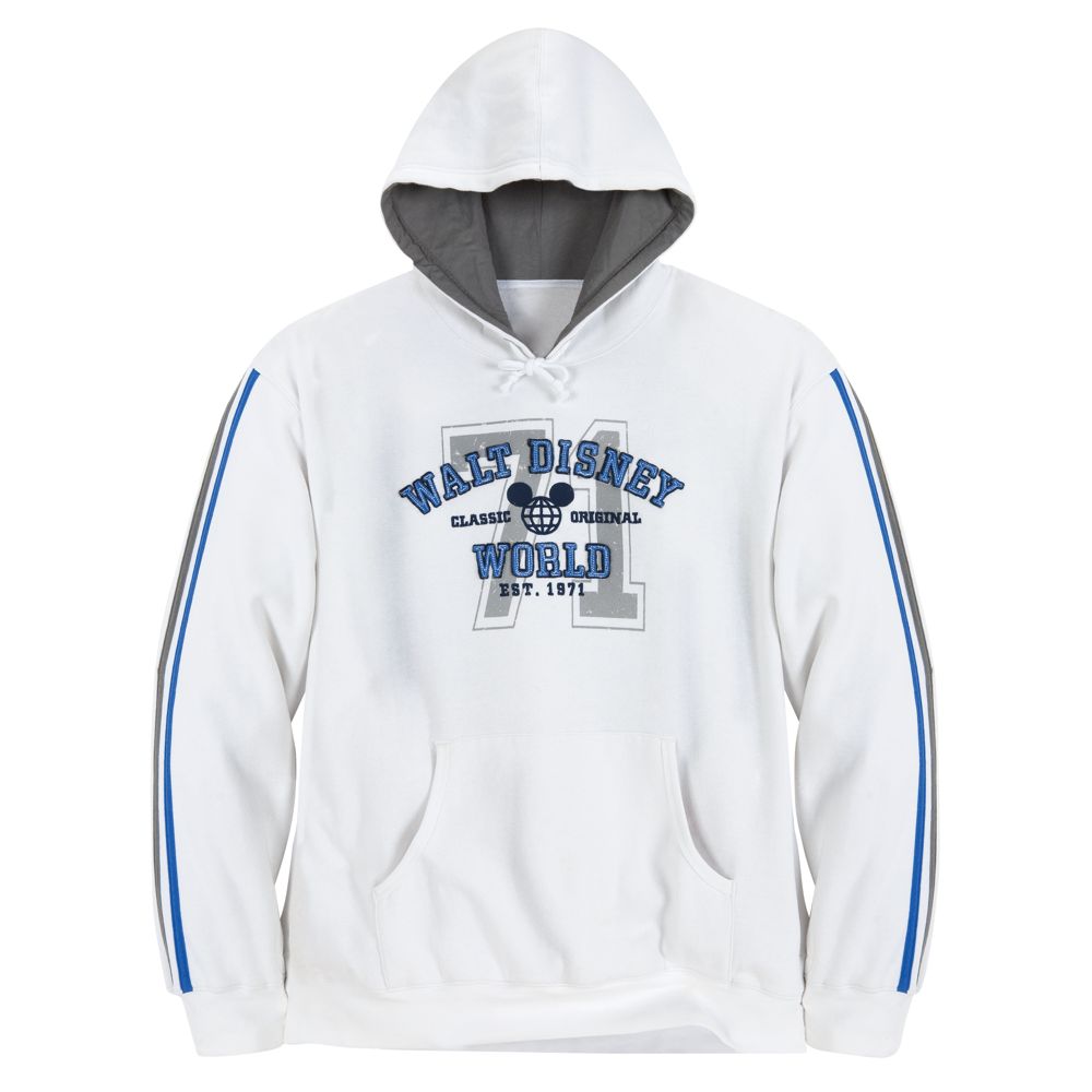 Pullover Fleece Athletic Walt Disney World Hoodie for Men -- White