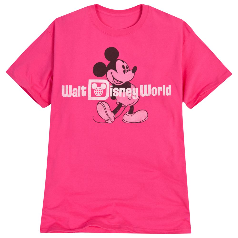 Faded Walt Disney World Mickey Mouse Tee for Adults -- Pink