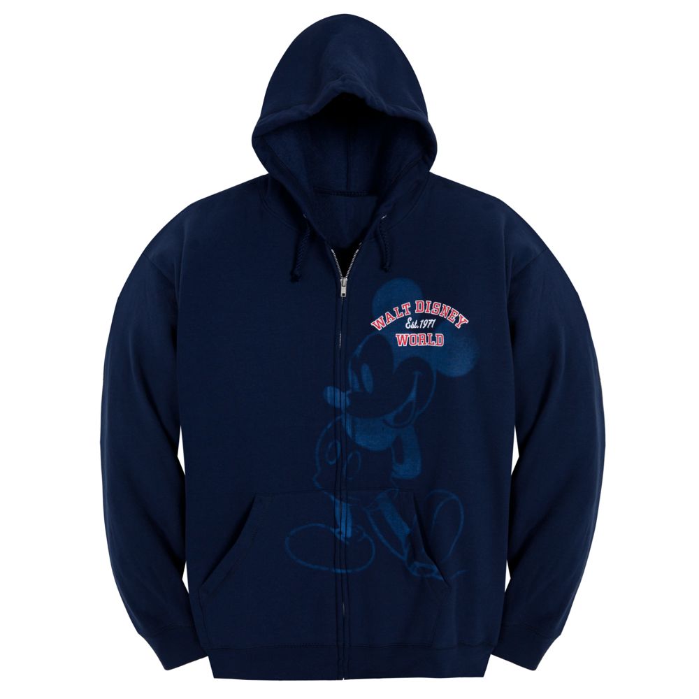 Hooded Zip Fleece Walt Disney World Mickey Mouse Jacket for Women -- Navy